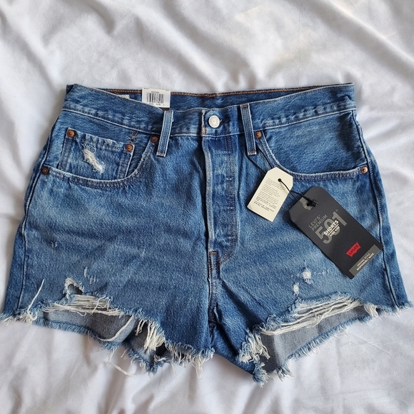 Levi's Pants - Levi's 501 Original High Rise 5 Button Fly Shorts Medium Blue Wash Sz 30